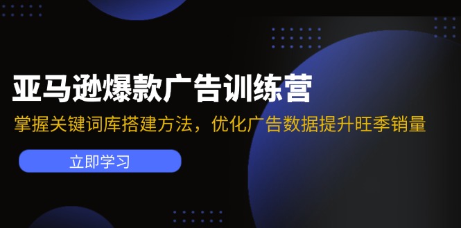亚马逊爆款广告训练营:掌握关键词库搭建方法,优化广告数据提升旺季销量-揽颜居工坊