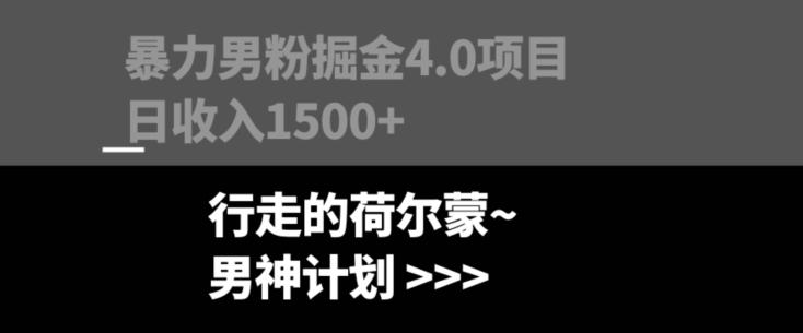 暴力男粉掘金4.0项目不违规不封号无脑复制单人操作日入1000+-揽颜居工坊