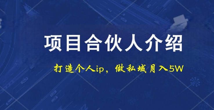 项目合伙人项目，打造个人IP，做私域月入5W，小白勿扰-揽颜居工坊