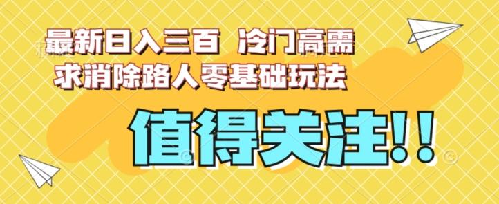 最新日入三百，冷门高需求消除路人零基础玩法【揭秘】-揽颜居工坊