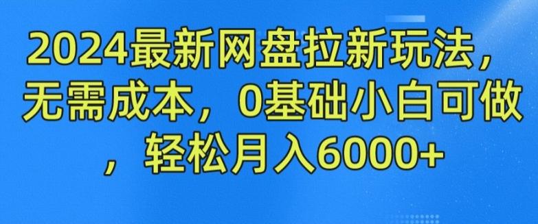 2024最新网盘拉新玩法，无需成本，0基础小白可做，轻松月入6000+【揭秘】-揽颜居工坊
