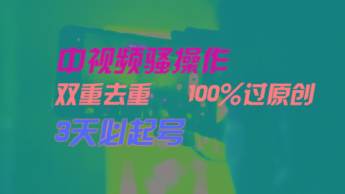 中视频骚操作，双重去重100%过原创，3天比必起号，简单无脑，月入3W+-揽颜居工坊