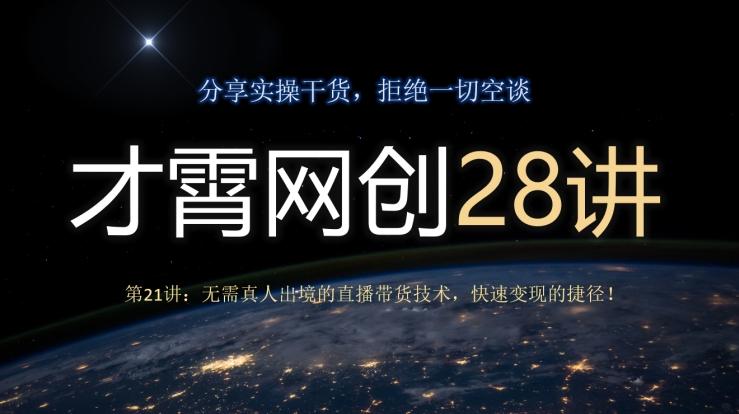 才霄网创28讲第21讲：无需真人出境的直播带货技术，快速变现的捷径！-揽颜居工坊