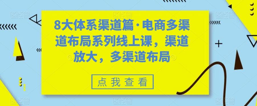 8大体系渠道篇·电商多渠道布局系列线上课，渠道放大，多渠道布局-揽颜居工坊