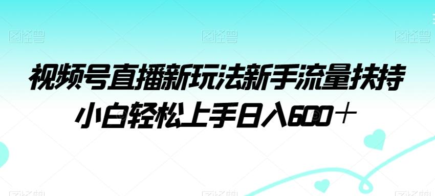 视频号直播新玩法新手流量扶持小白轻松上手日入600＋【揭秘】-揽颜居工坊
