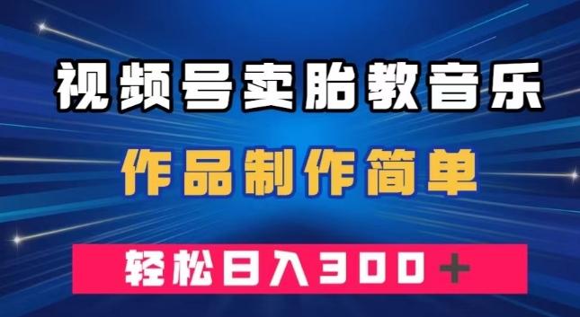 视频号卖胎教音乐，作品制作简单，一单49，轻松日入300＋-揽颜居工坊