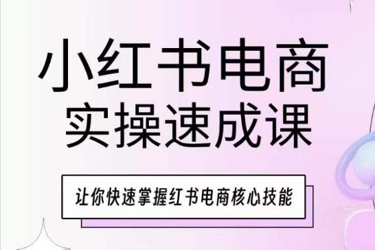 小红书电商实操速成课，让你快速掌握红书电商核心技能-揽颜居工坊