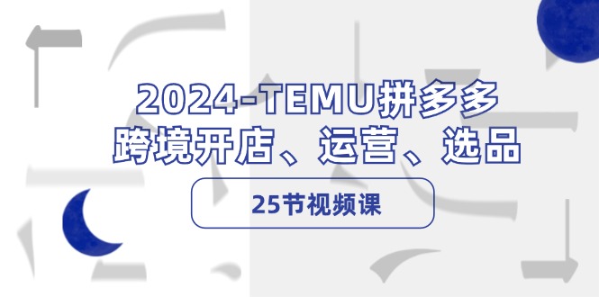 2024-TEMU拼多多·跨境开店、运营、选品(25节视频课-揽颜居工坊