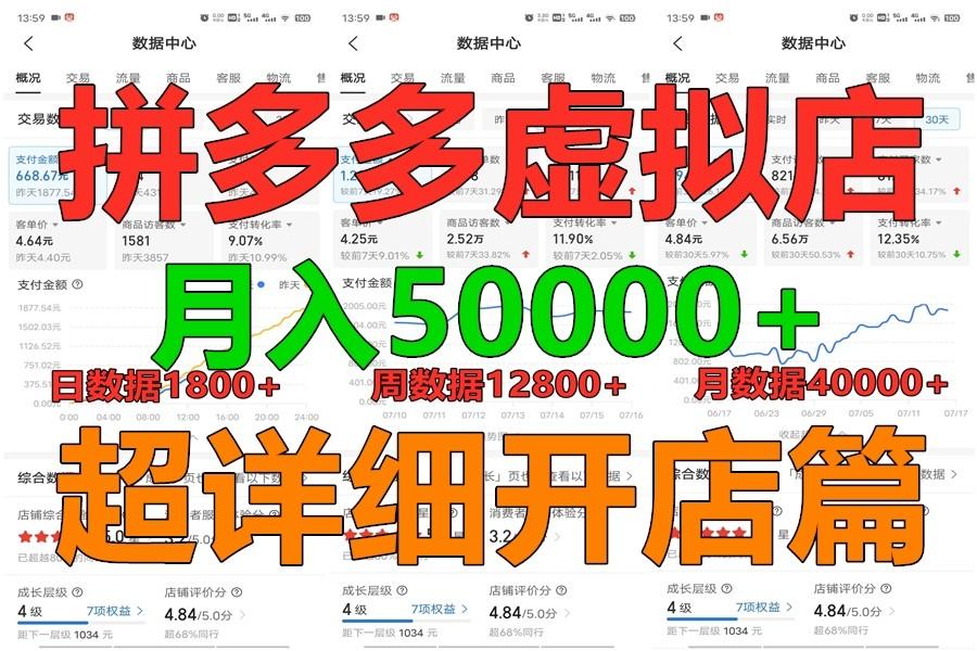 拼多多虚拟电商训练营月入40000+你也行，暴利稳定长久，副业首选-揽颜居工坊