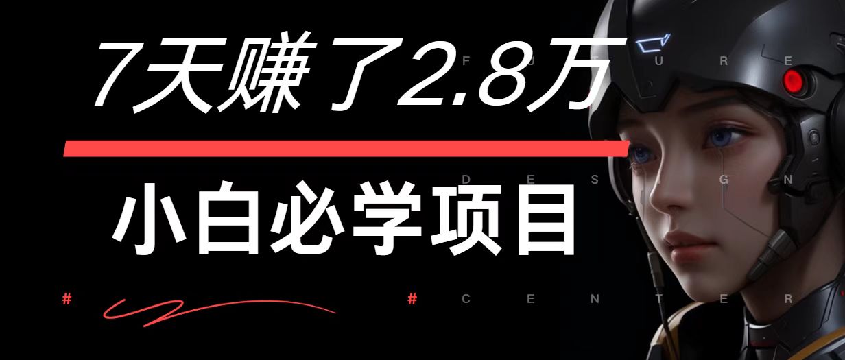 7天赚了2.8万！每单利润最少500+，轻松月入7万+小白有手就行-揽颜居工坊