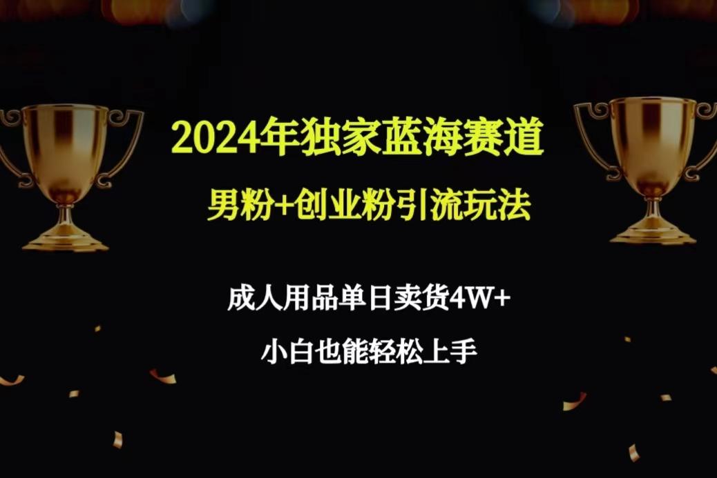2024年独家蓝海赛道男粉+创业粉引流玩法，成人用品单日卖货4W+保姆教程-揽颜居工坊