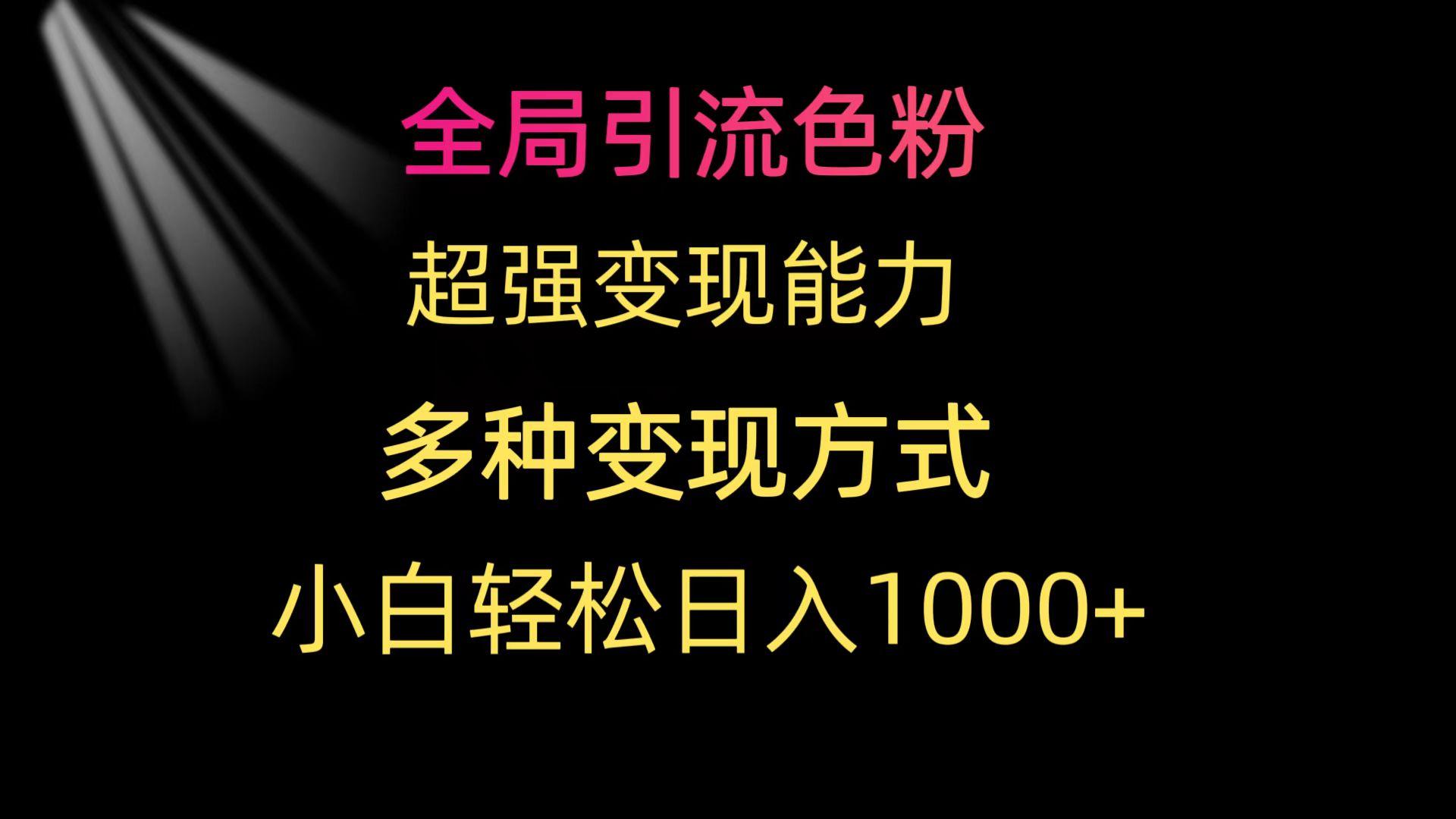 (9680期)全局引流色粉 超强变现能力 多种变现方式 小白轻松日入1000+-揽颜居工坊