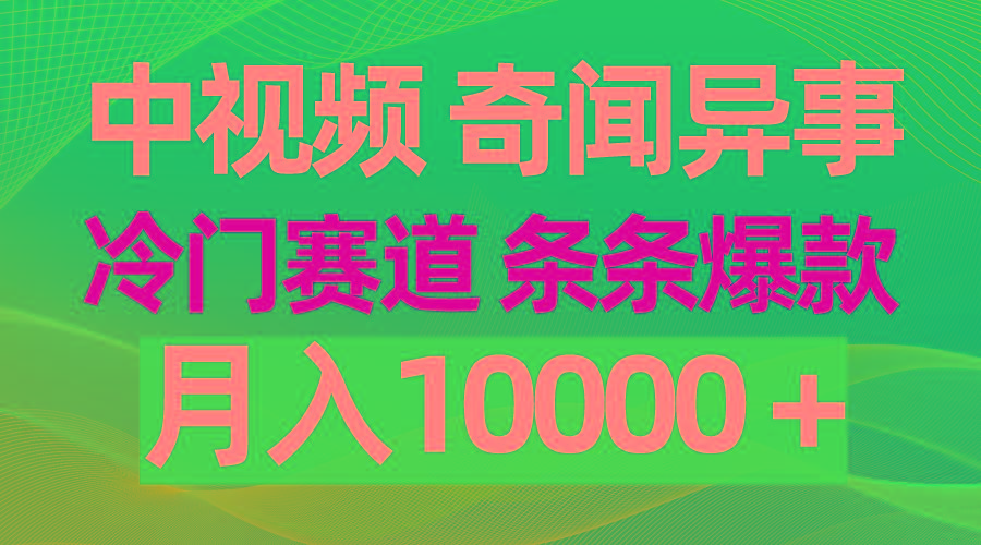 (9627期)中视频奇闻异事，冷门赛道条条爆款，月入10000＋-揽颜居工坊