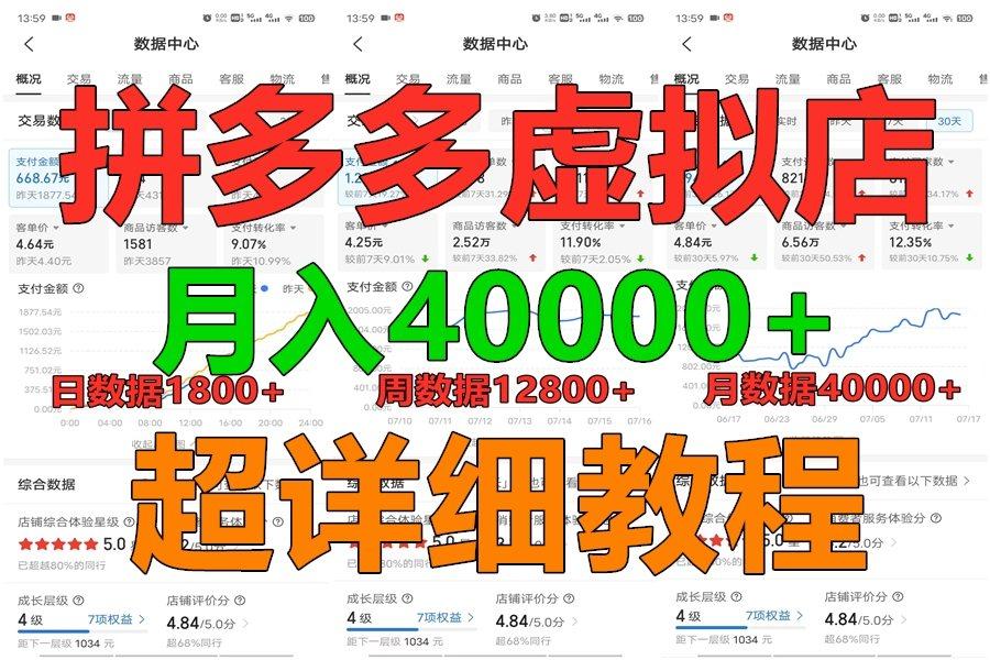 拼多多虚拟电商训练营月入40000+，全网最详细，你做你也行，暴利稳定长久-揽颜居工坊