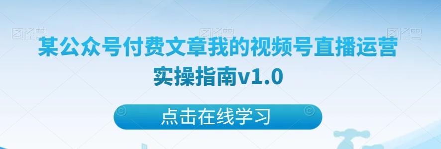 某公众号付费文章我的视频号直播运营实操指南v1.0-揽颜居工坊