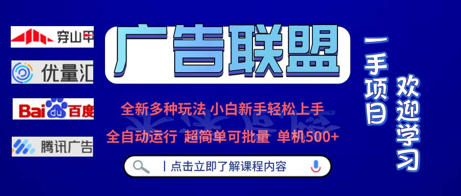 广告联盟 全新多种玩法 单机500+  全自动运行  可批量运行-揽颜居工坊