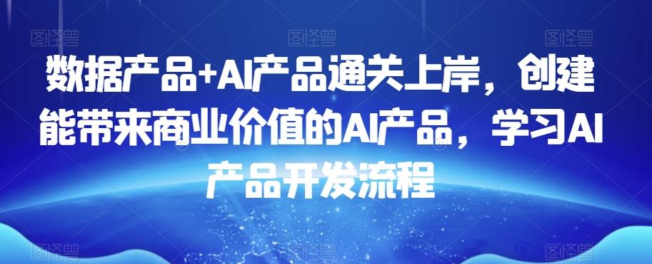 数据产品+AI产品通关上岸，创建能带来商业价值的AI产品，学习AI产品开发流程-揽颜居工坊