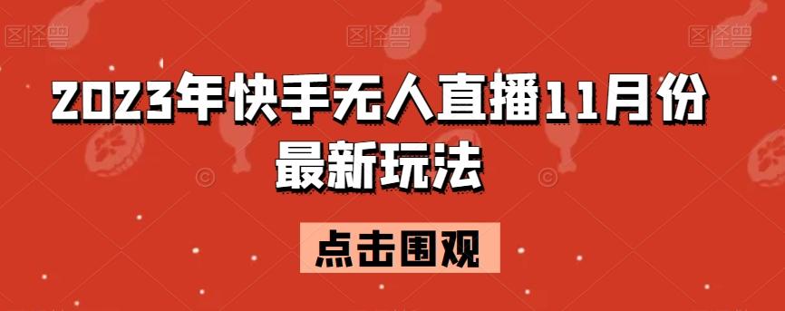 2023年快手无人直播11月份最新玩法-揽颜居工坊